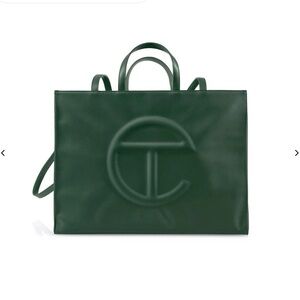 Telfar Large Shopping Bag Dark Olive Vegan Leather Tote